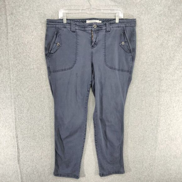 Torrid Ankle Pants Women Plus Size 18 Blue Stretch Flap Pockets Mid Rise Stretch - Picture 1 of 12